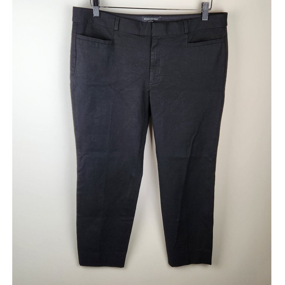 Banana Republic Factory Black Sloan Crop Pants Slacks Office Career sz 12